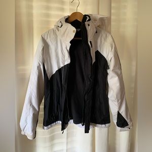Columbia White Double Layered Ski Jacket